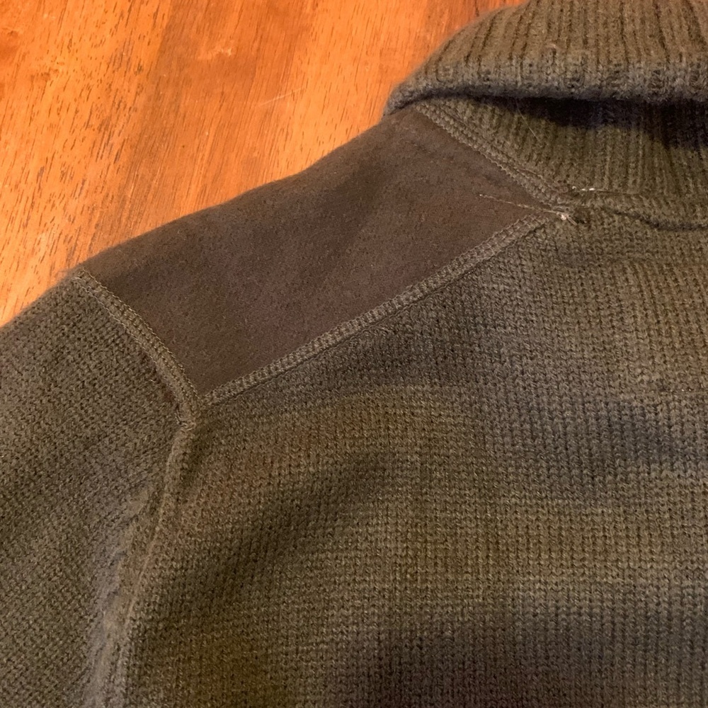 Weatherproof Men's Sweater Small Forest Green Toggle Front Collar Vintage - Picture 8 of 9